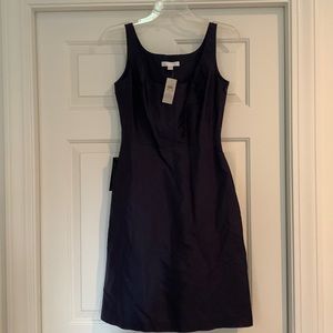 Ann Taylor navy silk dress. Side zip. Has pockets. Lined